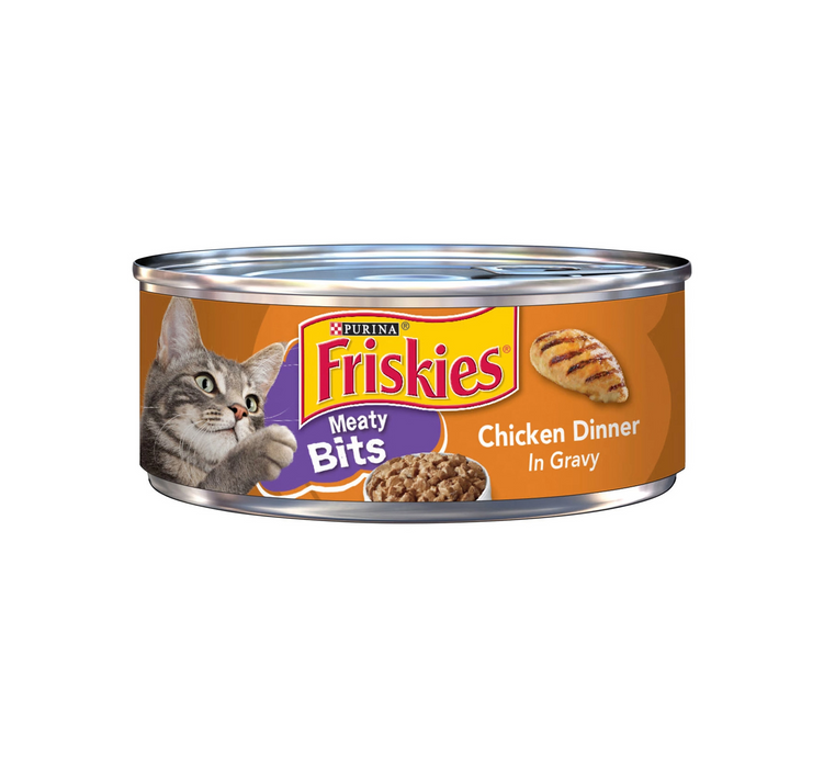 Friskies Meaty Bits Wet Cat Food With Chicken Dinner In Gravy 156g