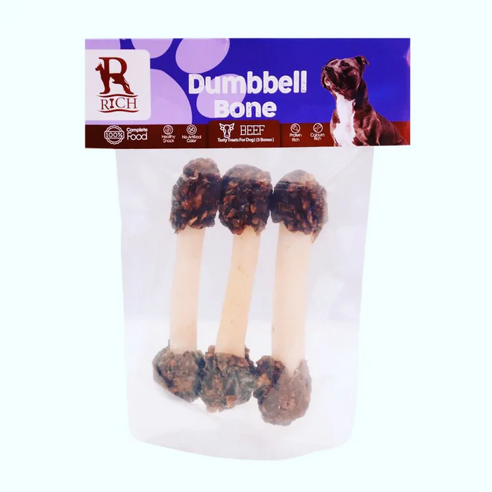 Rich Dumbbell Bones with Beef for Dogs (3 bones)