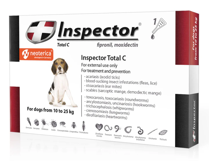 Neoterica Inspector Total C Spot-on for Medium Dogs (10kg - 25kg) 1amp