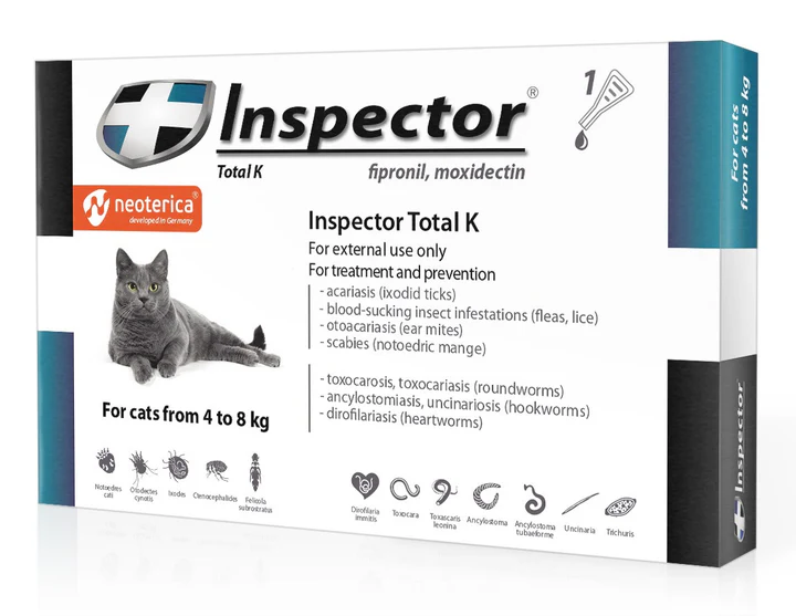 Neoterica Inspector Total K Spot-on for Large Cats (4kg - 8kg) 1amp