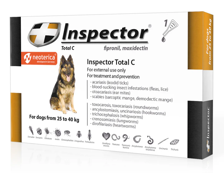 Neoterica Inspector Total C Spot-on for Large Dogs (25kg - 40kg) 1amp