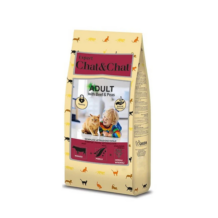 Chat & Chat Expert - Dry Food for Adult Cats with Beef & Peas (900g / 2kg)