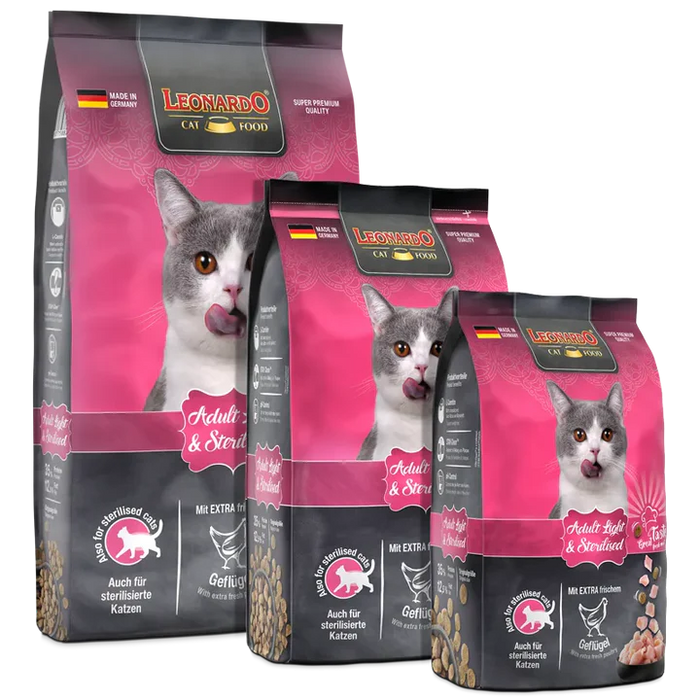 Leonardo Adult Light & Sterilised - Dry Cat Food (300g / 1.8Kg)