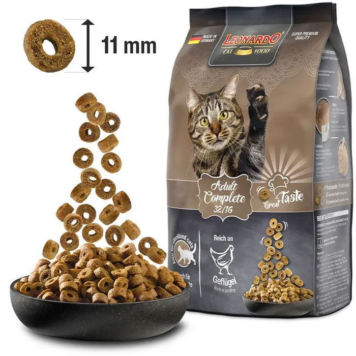 Leonardo Adult Complete 32/16 - Dry Cat Food (300g / 1.8kg / 15Kg)