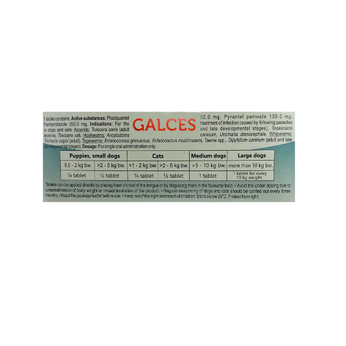 Galces Deworming Tablets For Dogs and Cats (1 Tablet)