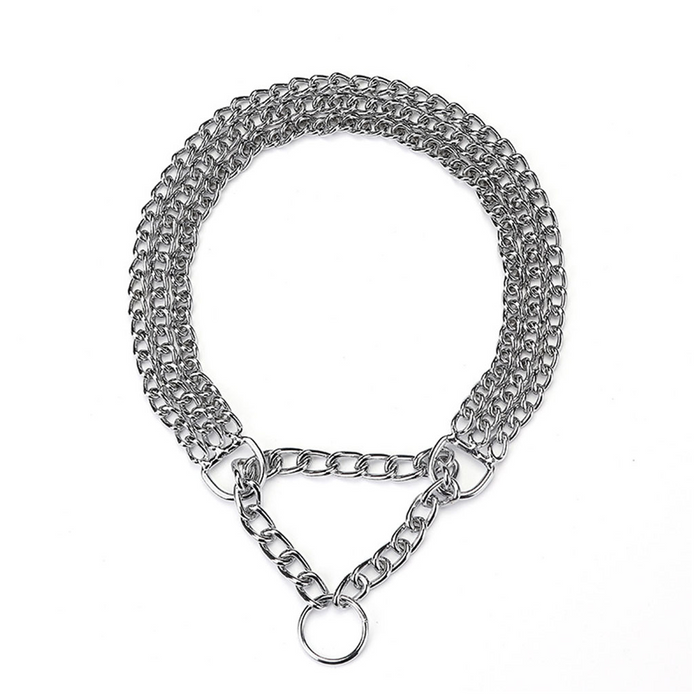 3-Row Dog Chain Training Collar