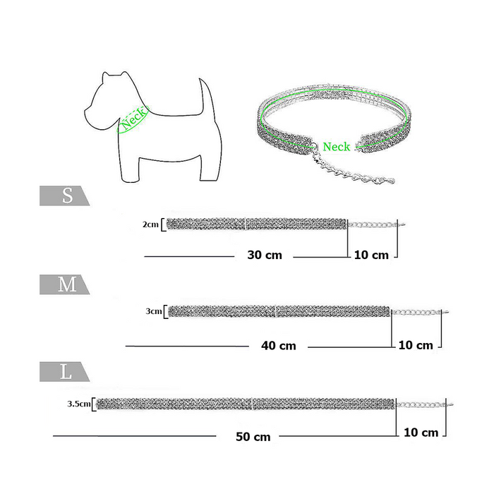 3-Row Dog Chain Training Collar