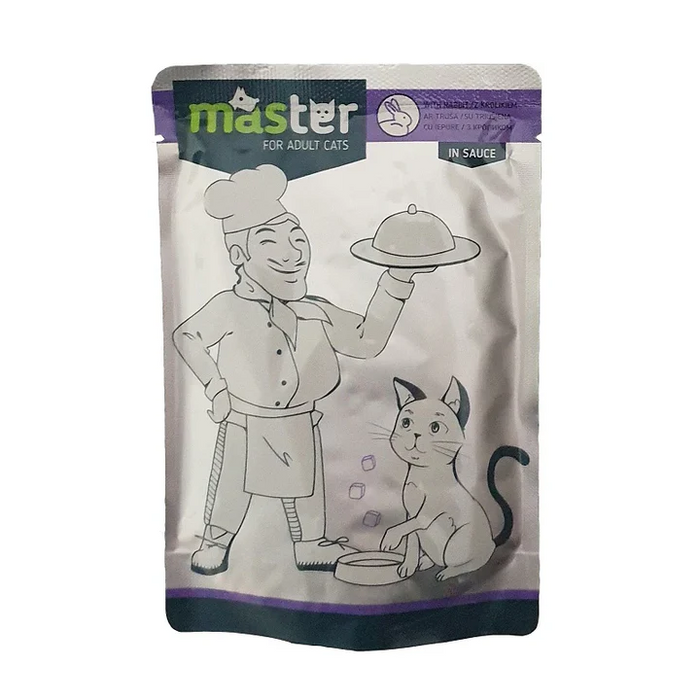 Master Wet Food For Adult Cats with Rabbit in Sauce (80g)