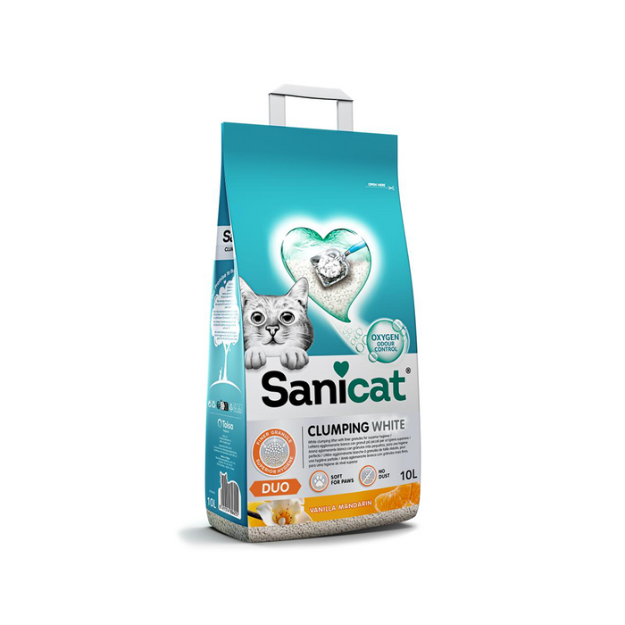 Sanicat clumping white DUE Vanilla Mandarin Cat Litter 10 L