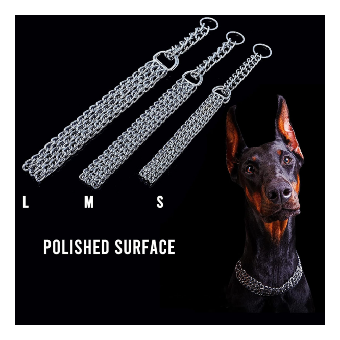 3-Row Dog Chain Training Collar