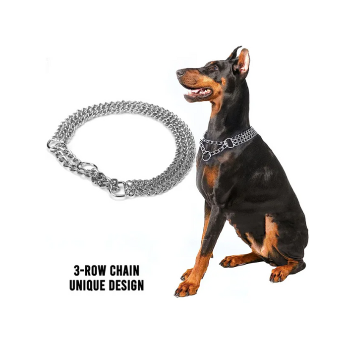 3-Row Dog Chain Training Collar