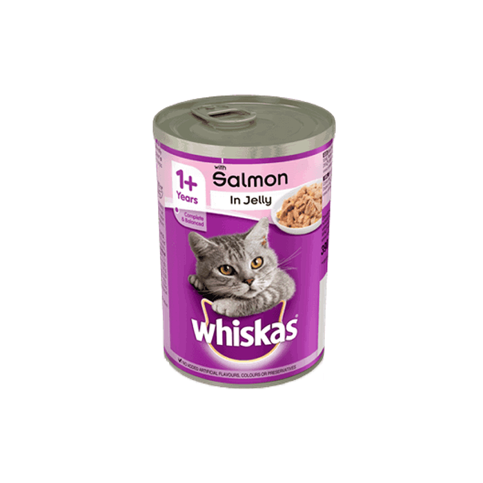 WHISKAS 1+ Can with Salmon in Jelly 390g
