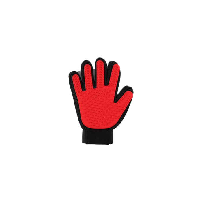 Pet Grooming Glove Cat & Dog Hair Remover Car Cleaning Massage Gloves Right Hand（Red）