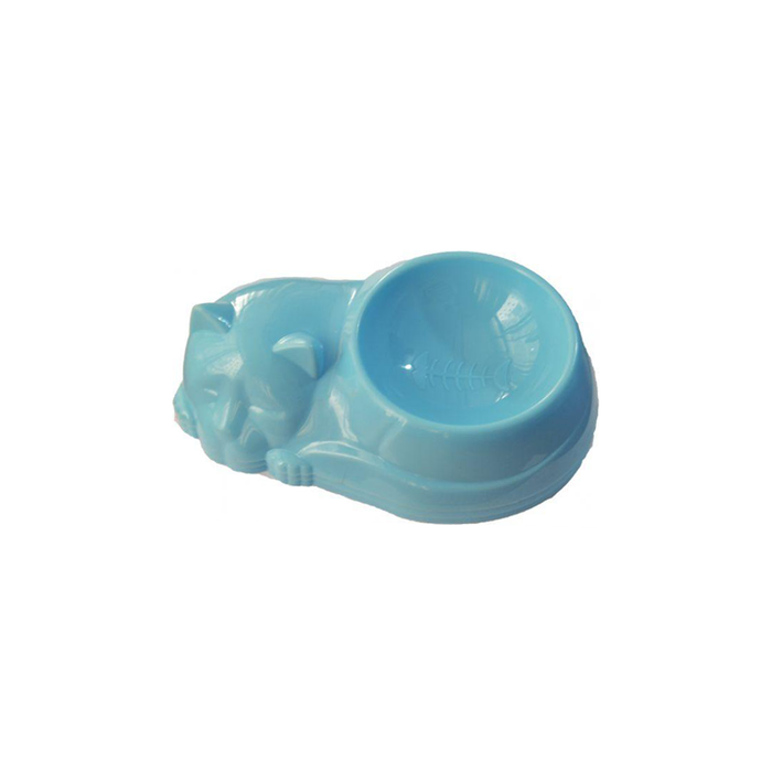 Dish for eating and drinking for cats and dogs color sky blue