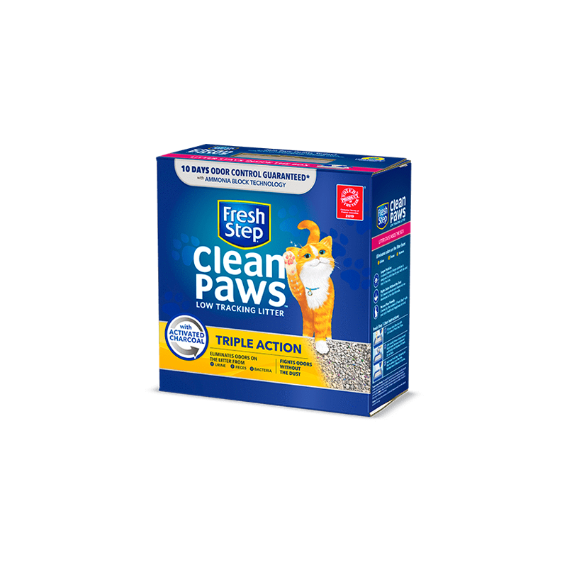 Fresh step clean paws triple clearance action low tracking cat litter