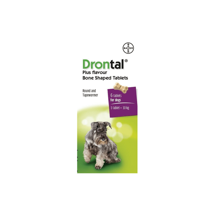 Drontal Plus for Dogs - Bone Shaped Worming Tablets - 1 Tablet