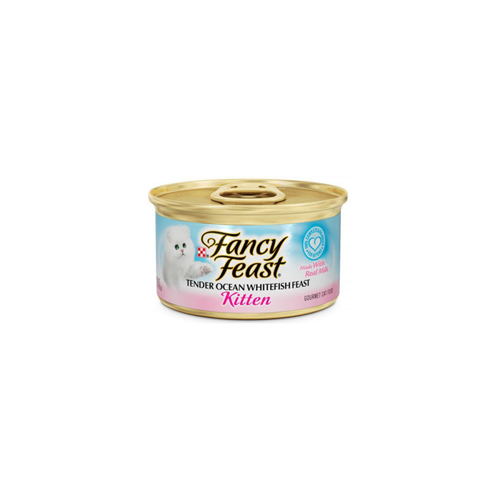 Purina Fancy Feast Kitten Ocean Whitefish Wet Cat Food 85g (24 Cans)