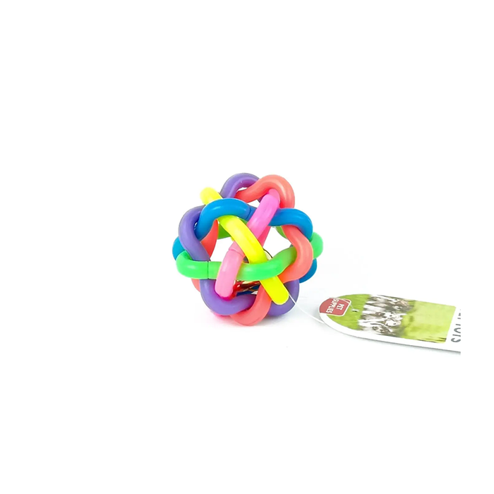 Knit Ball/Rainbow dog toy/dog ball toy with bell inside Small