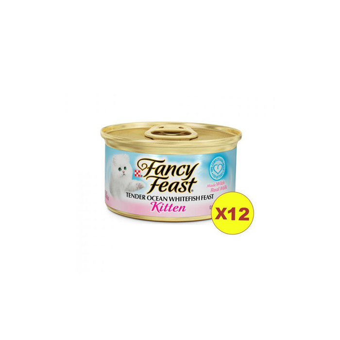 Purina Fancy Feast Kitten Ocean Whitefish Wet Cat Food 12 Cans