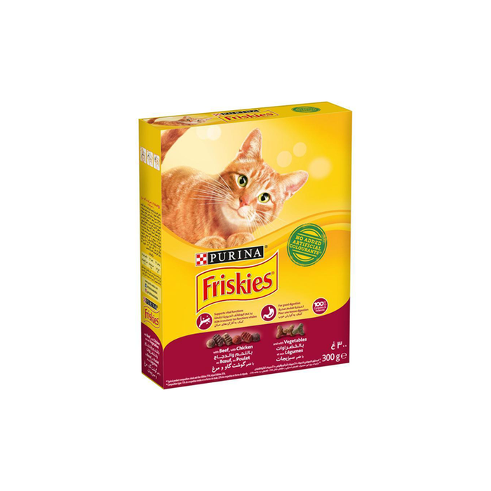 Purina Friskies with Beef, with Chicken and with Vegetables Cat Dry Food 300g