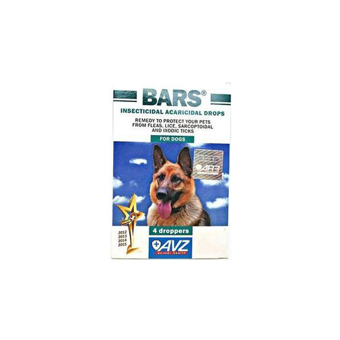 Bars Insecticide Acaricide Drops For Dogs - 4 Droppers