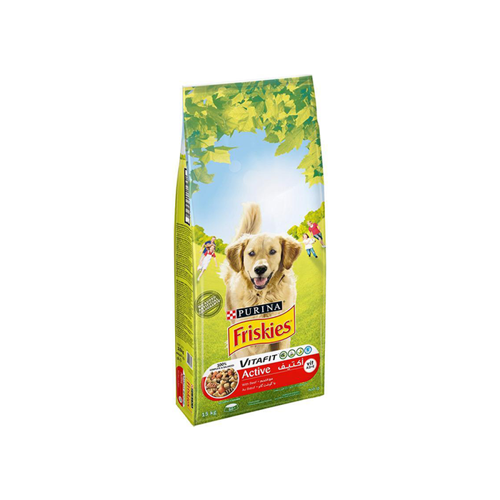 Purina Friskies Adult Dog VitaFit Active with Beef Dog Dry Food (3 Kg/ 10 Kg / 15 Kg)