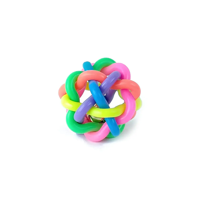 Knit Ball/Rainbow dog toy/dog ball toy with bell inside medium