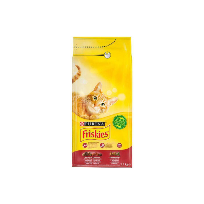 Purina Friskies Adult Cat Dry Food - Beef & Chicken - 1.7kg