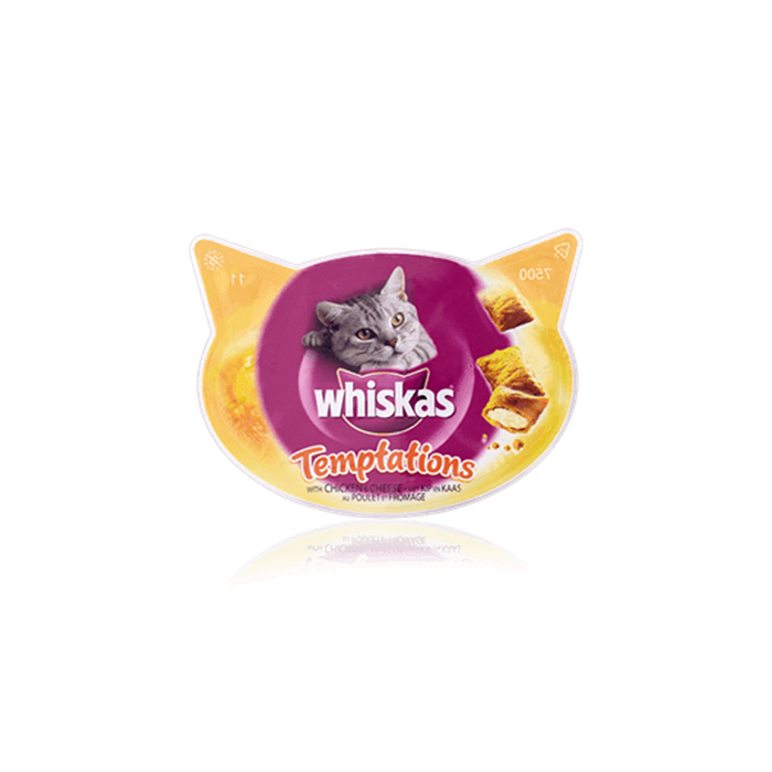 WHISKAS Temptations Cat Treats with Chicken & Cheese 60g