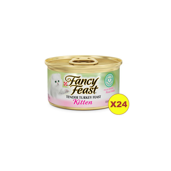Purina Fancy Feast Kitten Turkey Wet Cat Food 85g (24 Cans)