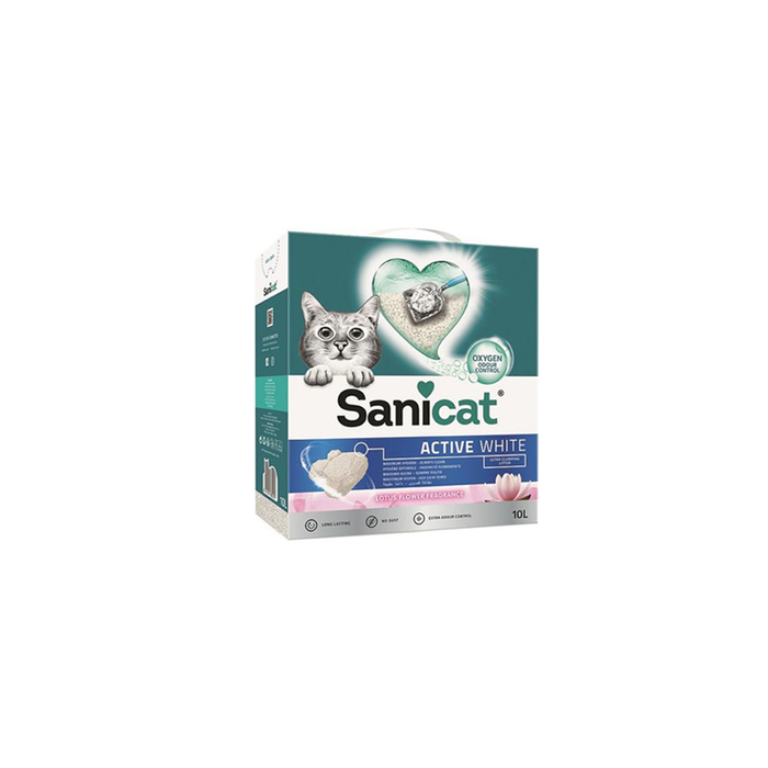 Sanicat Active White Lotus Flower Ultra Clumping Cat Litter 10 L