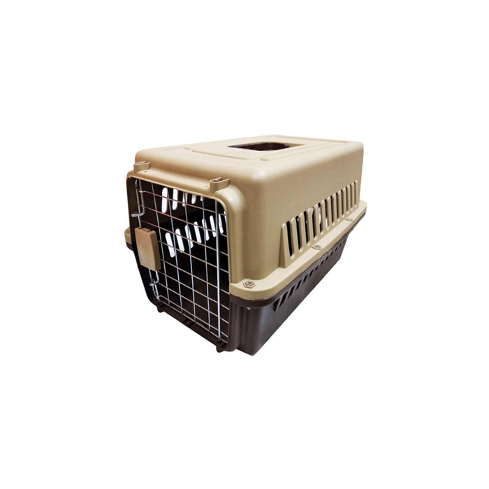 Modern pet carrier and cages for cats and puppies brown - airline approval