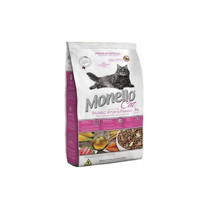 Dry food Monello Cat Adult Premium in Salamon, Tuna & Chicken 1kg