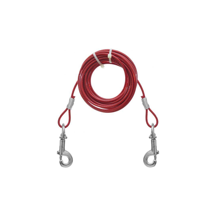 Tie Out Leash Cable For Dogs - Red