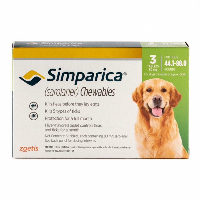 Simparica - 1 Chewable Tablet for Dogs (For all dog sizes)