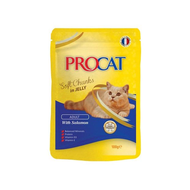 Procat Soft Chunks in Jelly with Salmon 100gm