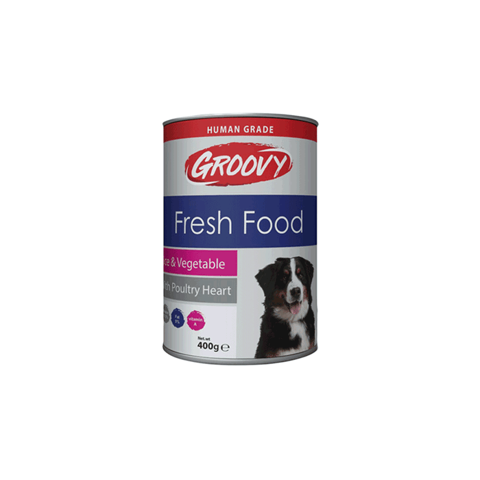 Groovy Rice & vegetable with Poultry Heart 400g - Fresh Wet Dog Food