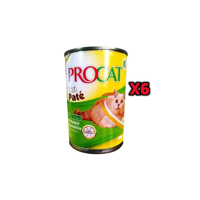 Procat Soft Food For Cats Taste Rabbits And Vegetables - 415 Gm - 6 Cans