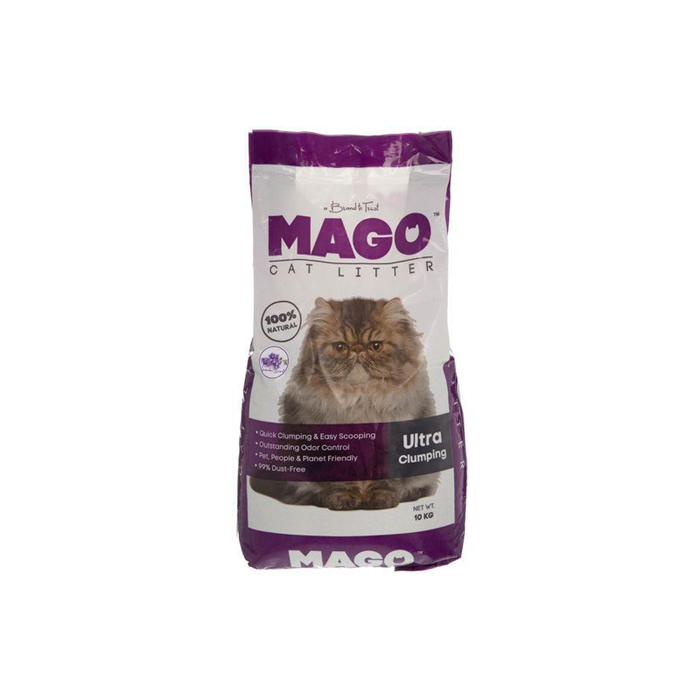 Mago Ultra-Clumping Cat Litter With Lavander Scent - 10 Kg