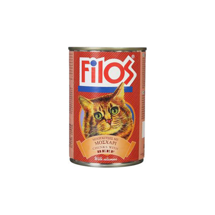 Filos Chunks with Beef - wet cat food 405g