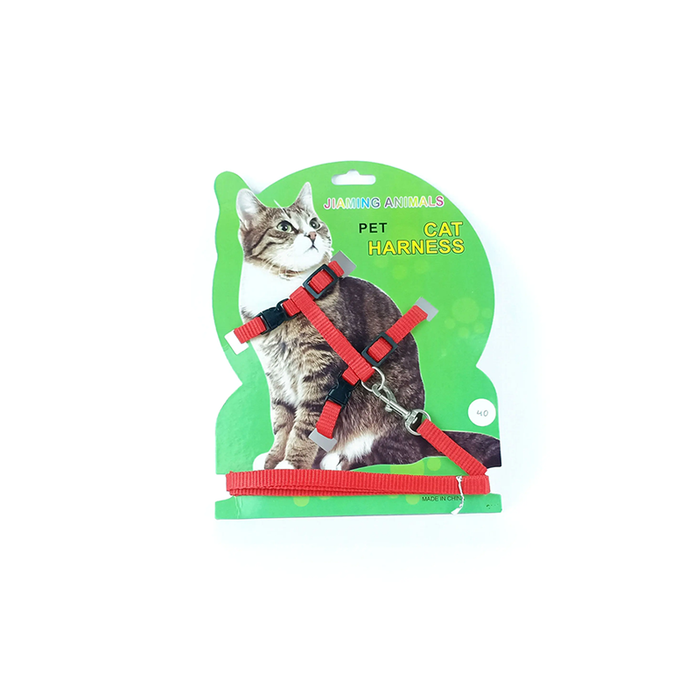 Cat Vest Leash Harness on card (1 cm × 110 cm × 16-37 cm)