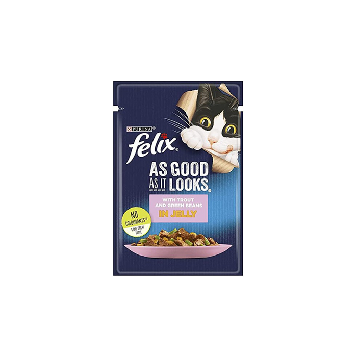 Purina Felix with Trout and Green Bean in Jelly Wet Cat Food 85g