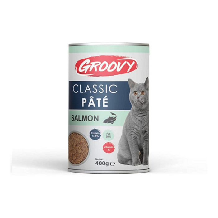 Groovy Classic Cat Pate with Salmon 400g - Complete Wet Food For Cats
