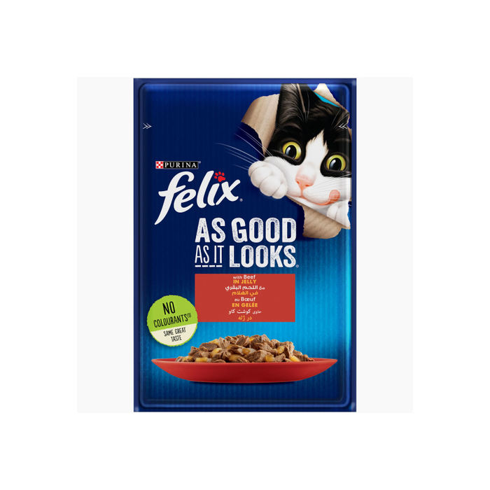 Purina Felix With Beef In Jelly Wet Food For Cats 85g