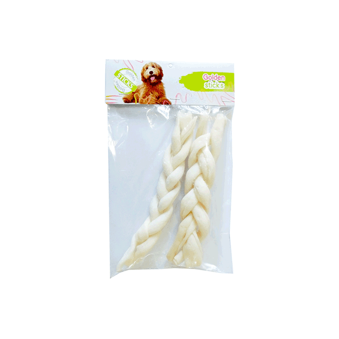 Golden sticks 2 braided Chew bone 20 cm - Quality Dog Bones