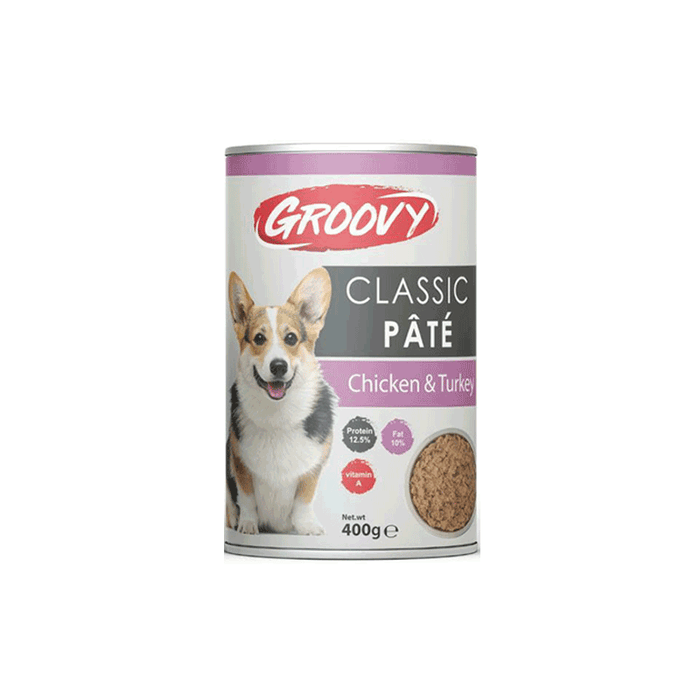 Groovy Classic dog pate chicken & turkey 400g - Fresh Wet Dog Food