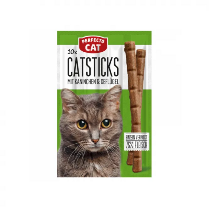 Perfecto Cat 10 sticks Katzensticks Kaninchen & Geflügel 50g