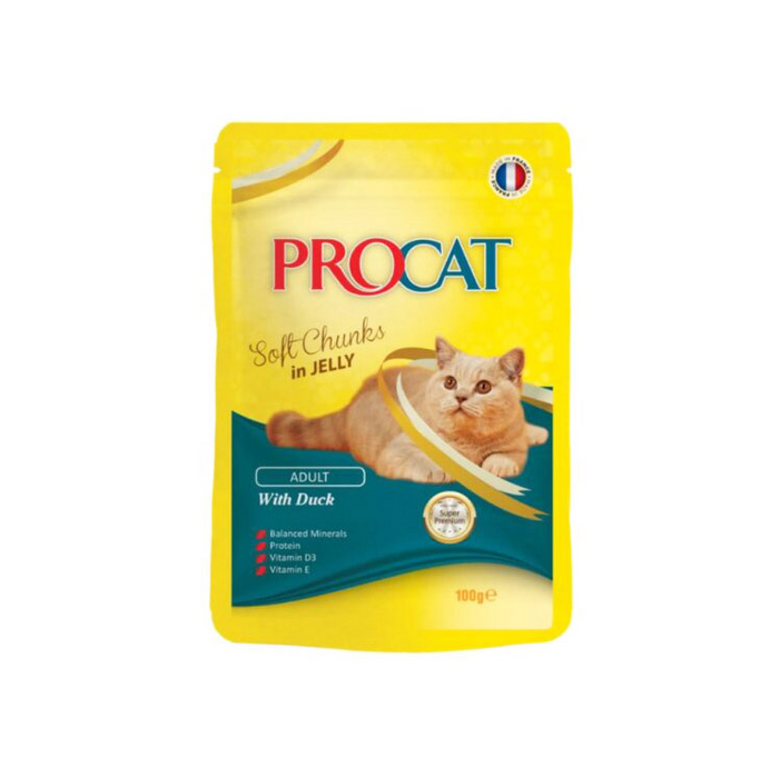 Procat Soft Chunks in Jelly with Duck 100g