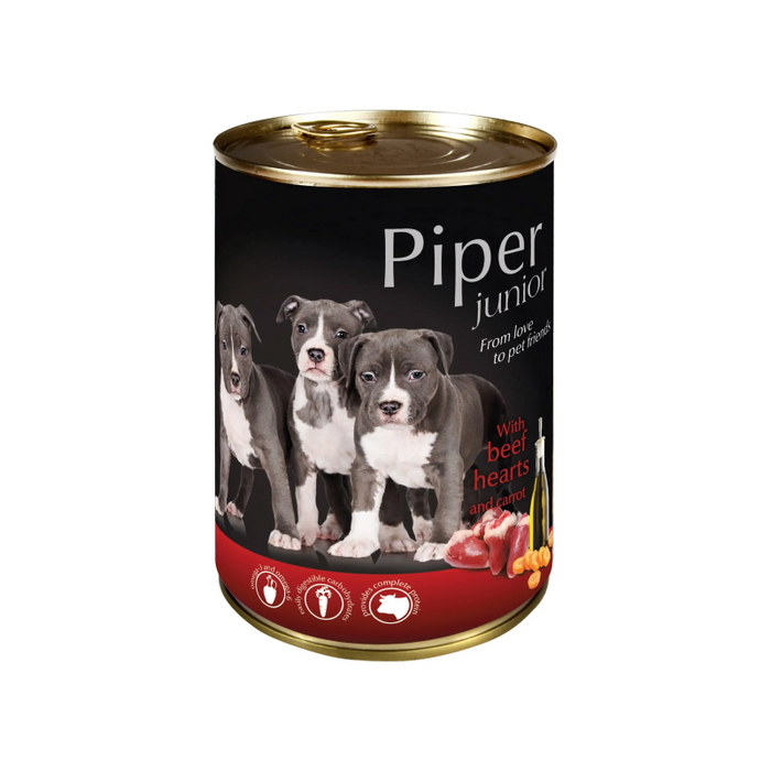 Piper junior with beef hearts and carrot 400 g - Wet Dog Food