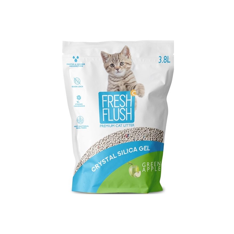 Buy FRESH FLUSH Silica Gel cat litter Green Apple 3.8 L at the